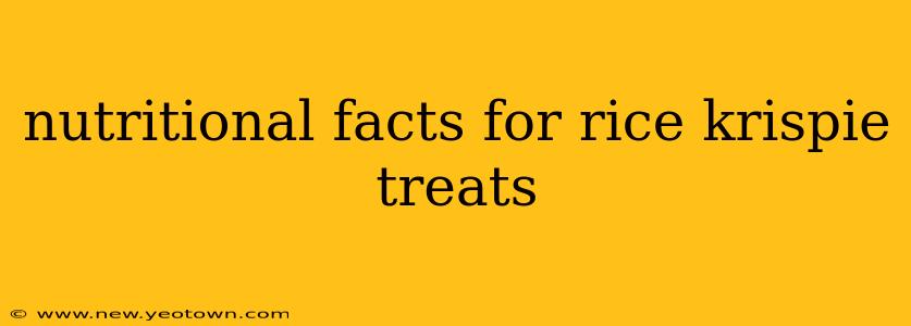nutritional facts for rice krispie treats