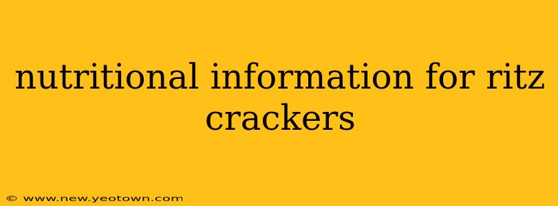 nutritional information for ritz crackers