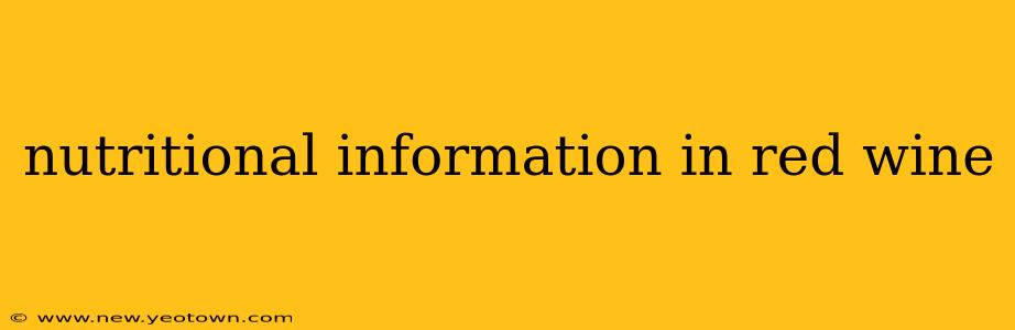 nutritional information in red wine
