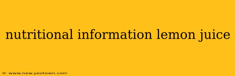 nutritional information lemon juice