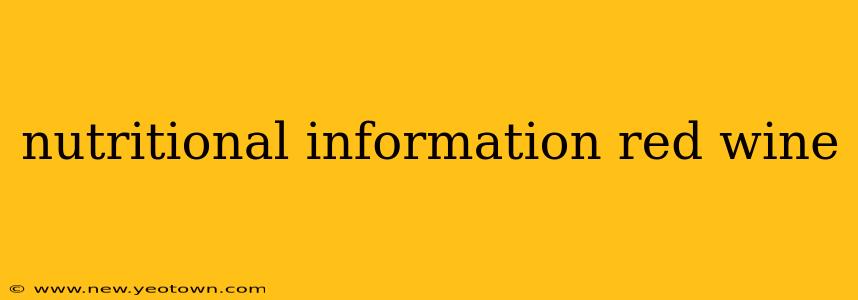 nutritional information red wine