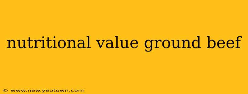 nutritional value ground beef