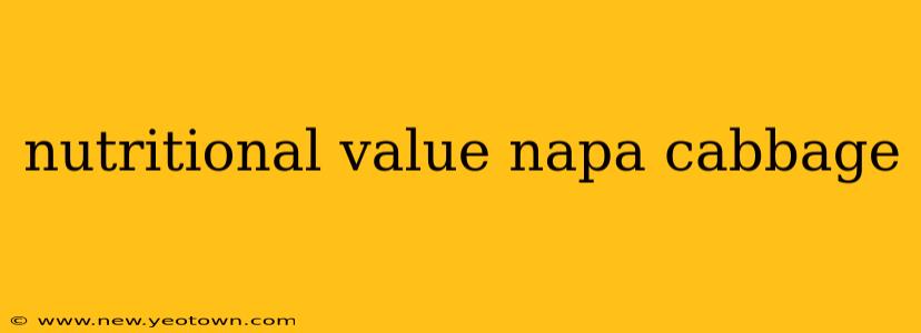 nutritional value napa cabbage