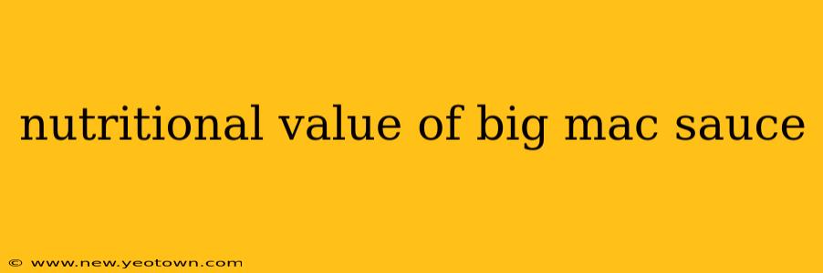 nutritional value of big mac sauce