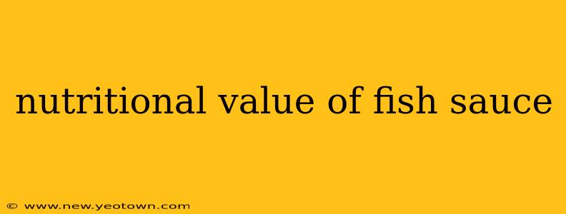 nutritional value of fish sauce