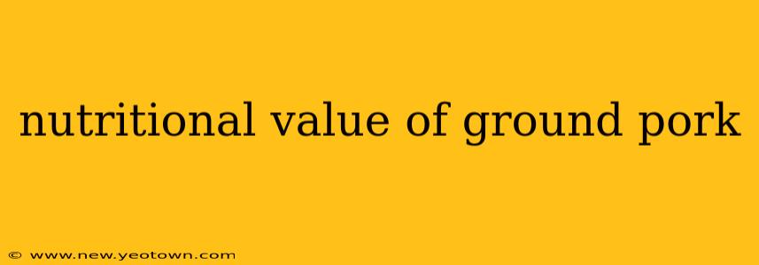 nutritional value of ground pork