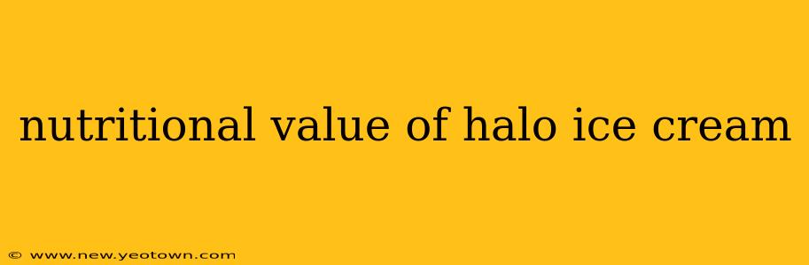 nutritional value of halo ice cream