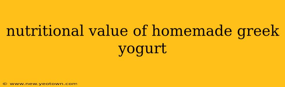 nutritional value of homemade greek yogurt