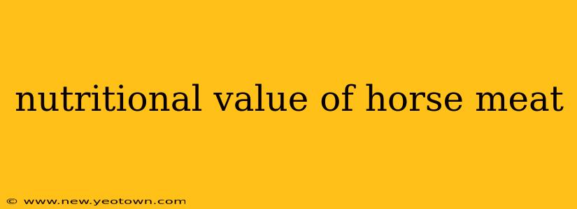 nutritional value of horse meat