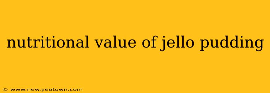 nutritional value of jello pudding