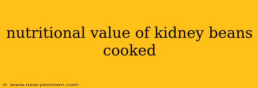 nutritional value of kidney beans cooked