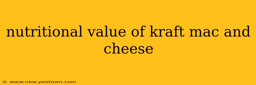 nutritional value of kraft mac and cheese
