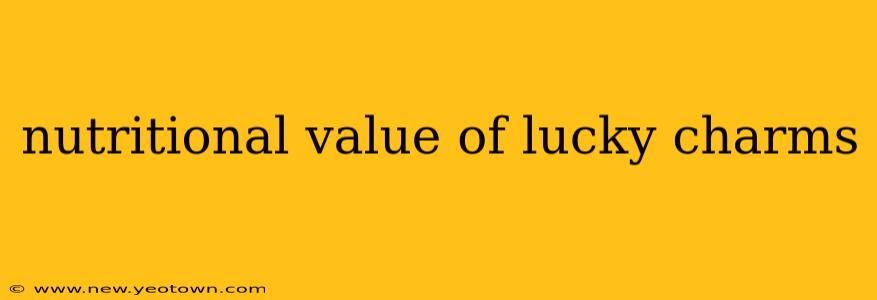 nutritional value of lucky charms
