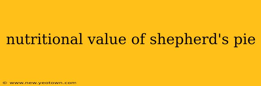 nutritional value of shepherd's pie