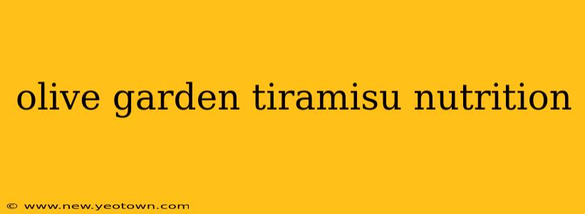 olive garden tiramisu nutrition
