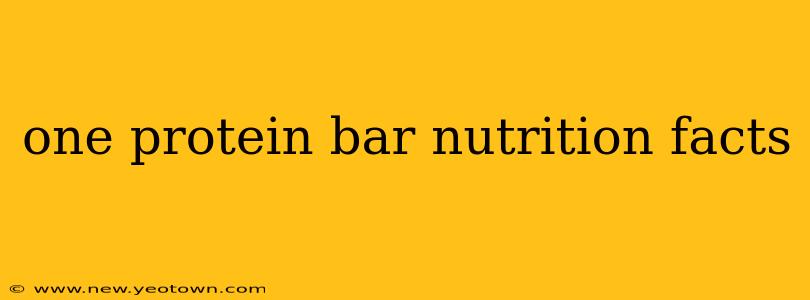 one protein bar nutrition facts