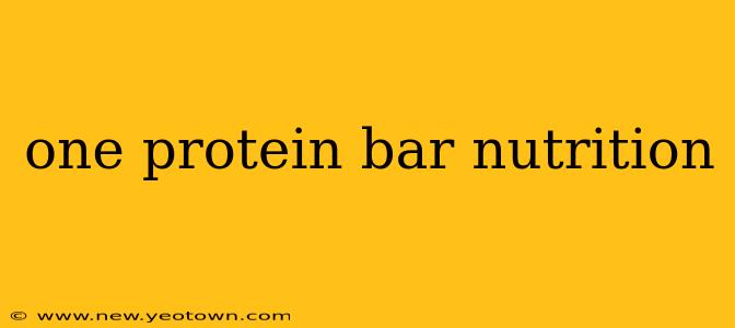 one protein bar nutrition