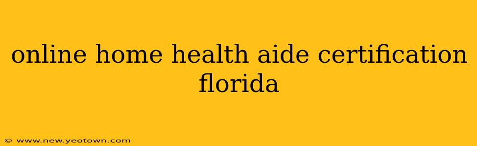online home health aide certification florida