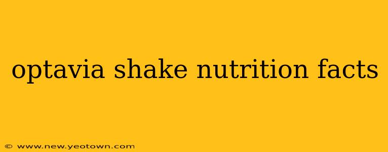 optavia shake nutrition facts