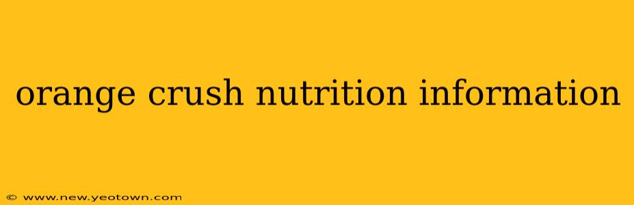 orange crush nutrition information
