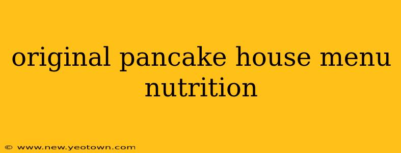 original pancake house menu nutrition