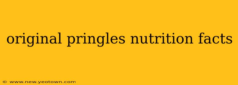 original pringles nutrition facts