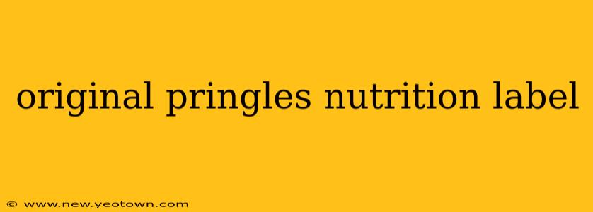 original pringles nutrition label