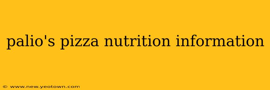 palio's pizza nutrition information