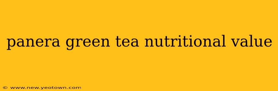 panera green tea nutritional value