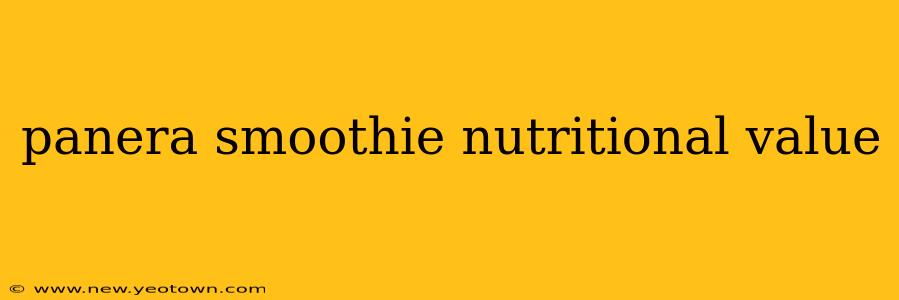 panera smoothie nutritional value
