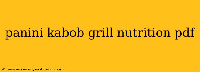 panini kabob grill nutrition pdf