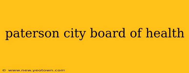 paterson city board of health