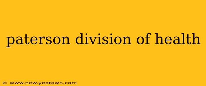 paterson division of health