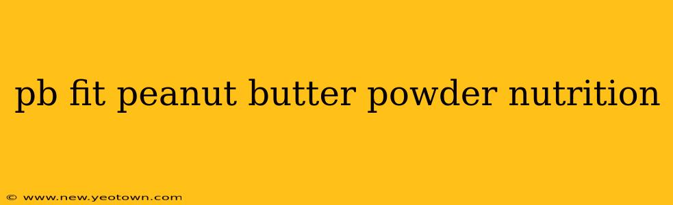 pb fit peanut butter powder nutrition