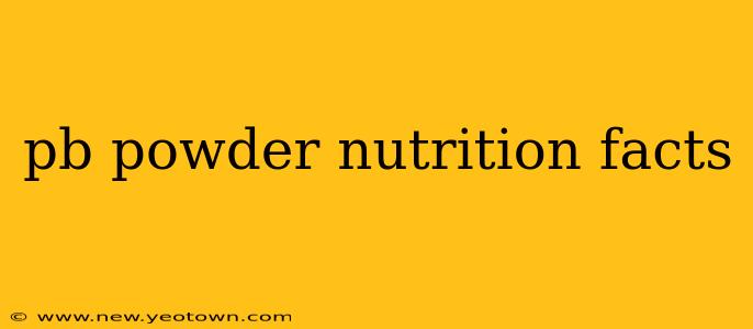 pb powder nutrition facts