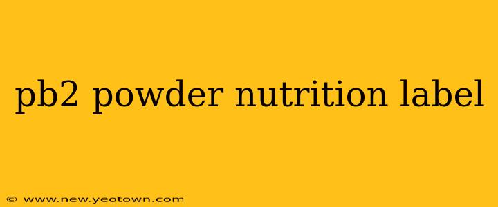 pb2 powder nutrition label