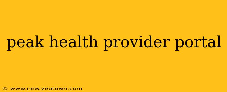 peak health provider portal
