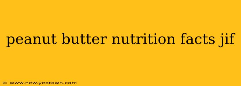 peanut butter nutrition facts jif