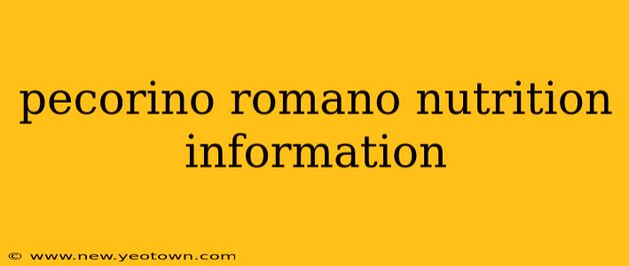 pecorino romano nutrition information