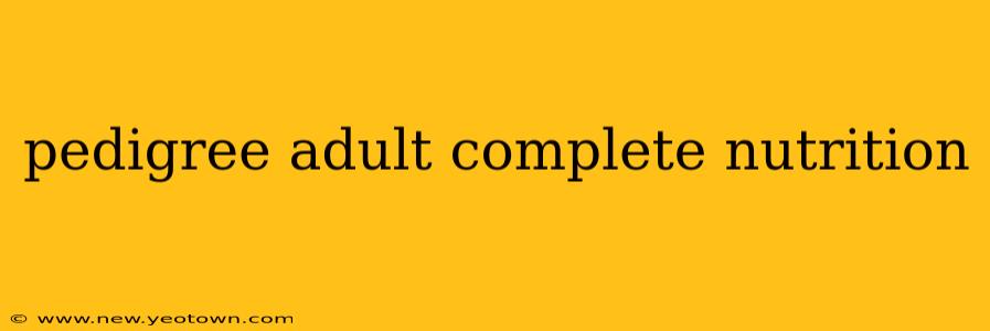 pedigree adult complete nutrition