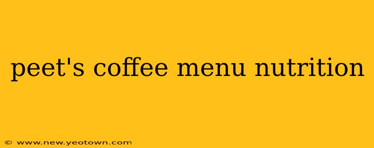 peet's coffee menu nutrition