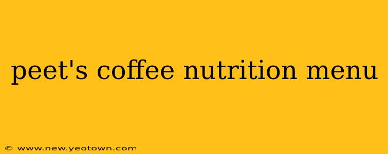 peet's coffee nutrition menu