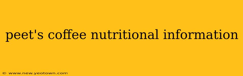 peet's coffee nutritional information
