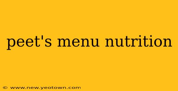 peet's menu nutrition