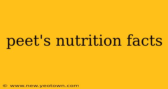 peet's nutrition facts