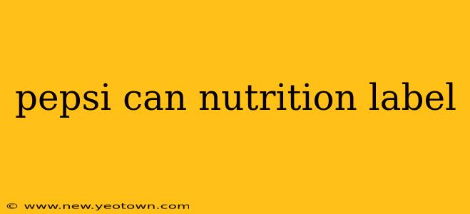pepsi can nutrition label