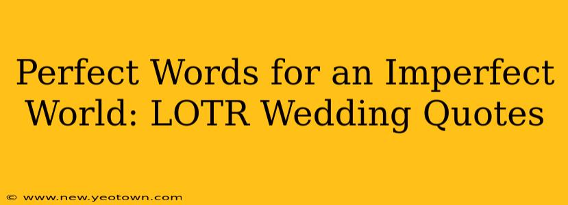 Perfect Words for an Imperfect World: LOTR Wedding Quotes