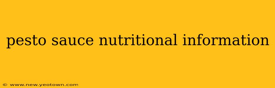 pesto sauce nutritional information