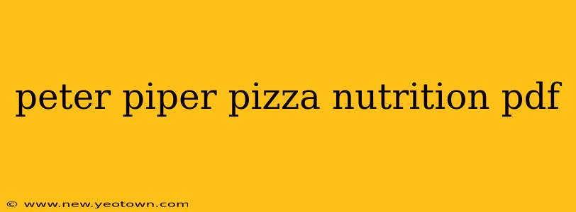 peter piper pizza nutrition pdf