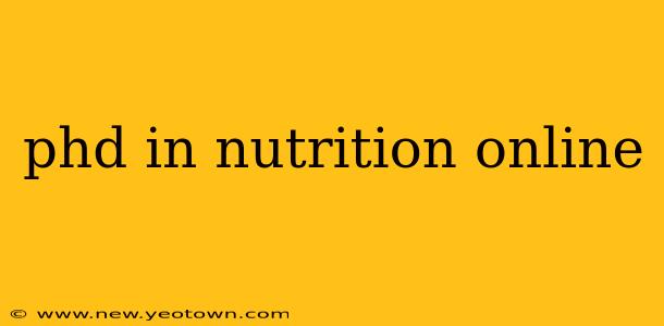 phd in nutrition online